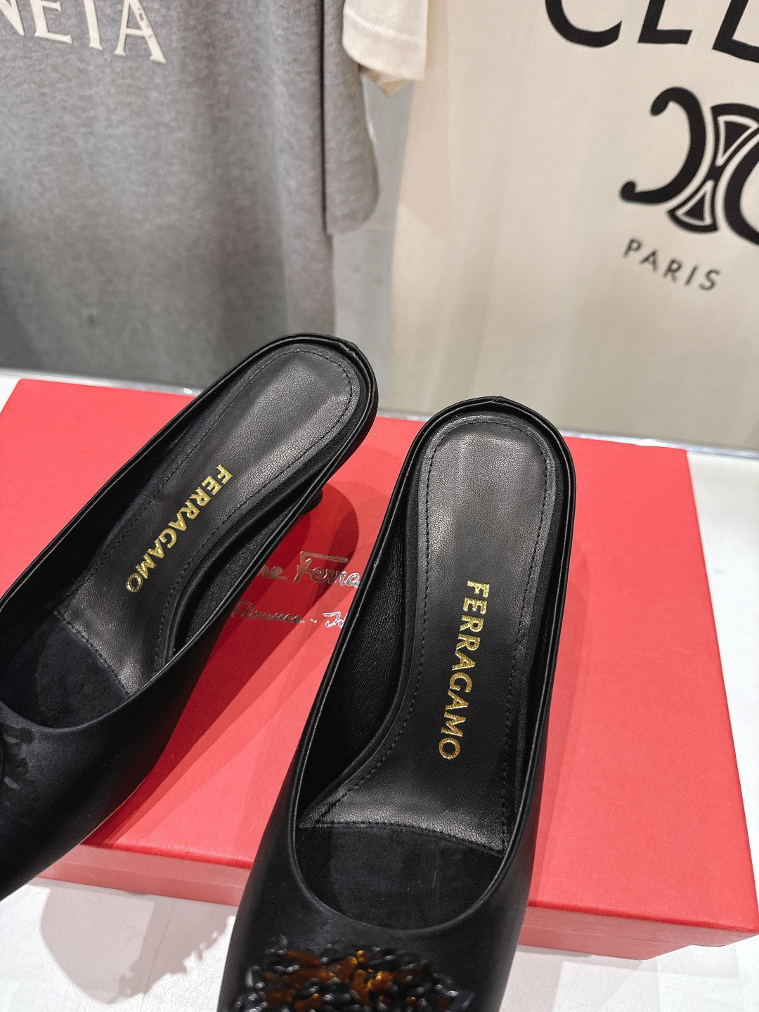 高版本出厂  FERRAGAMO/菲拉格慕F065  26ss夏季新款高跟半包拖鞋菲拉格慕今期高频曝光的