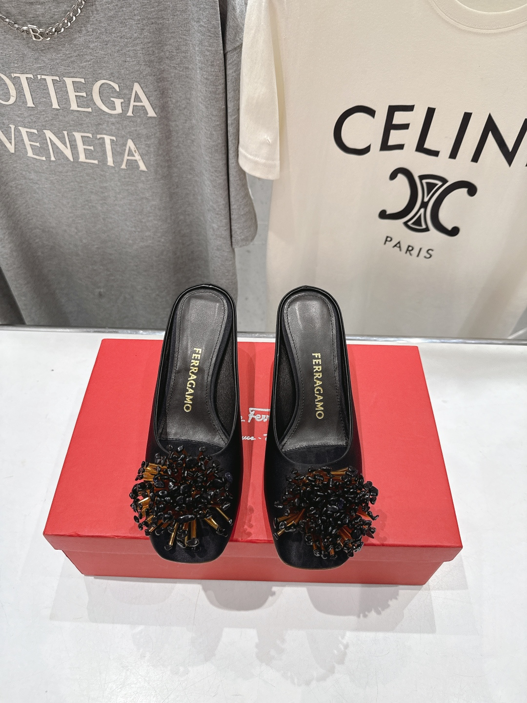 高版本出厂  FERRAGAMO/菲拉格慕F065  26ss夏季新款高跟半包拖鞋菲拉格慕今期高频曝光的