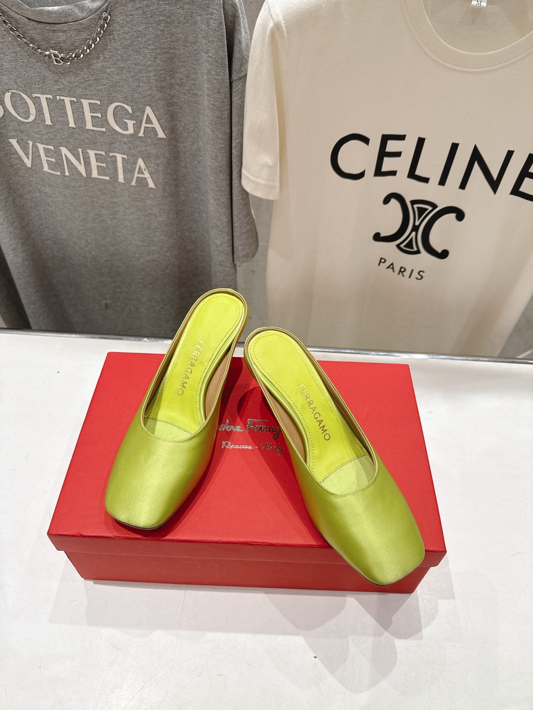 高版本出厂  FERRAGAMO/菲拉格慕F065  26ss夏季新款高跟半包拖鞋菲拉格慕今期高频曝光的