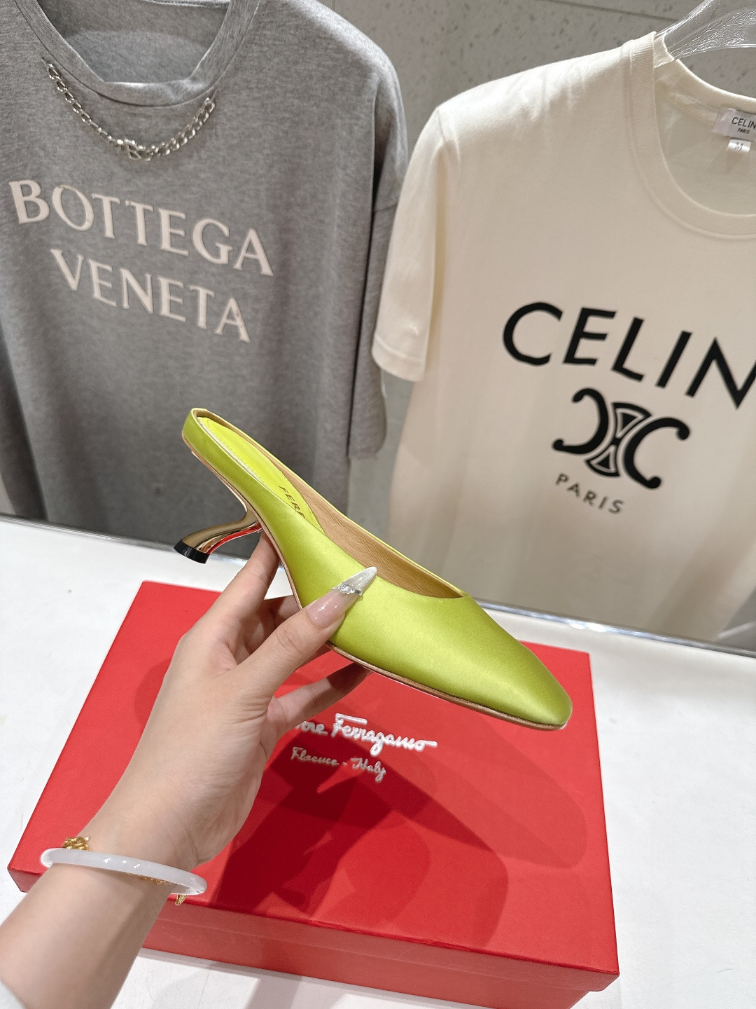 高版本出厂  FERRAGAMO/菲拉格慕F065  26ss夏季新款高跟半包拖鞋菲拉格慕今期高频曝光的