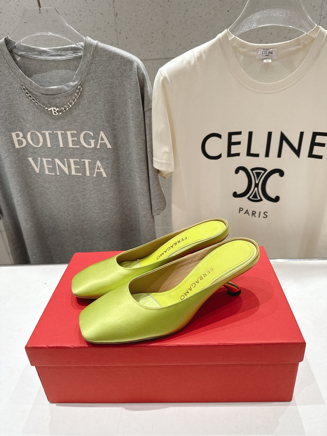 高版本出厂  FERRAGAMO/菲拉格慕F065  26ss夏季新款高跟半包拖鞋菲拉格慕今期高频曝光的