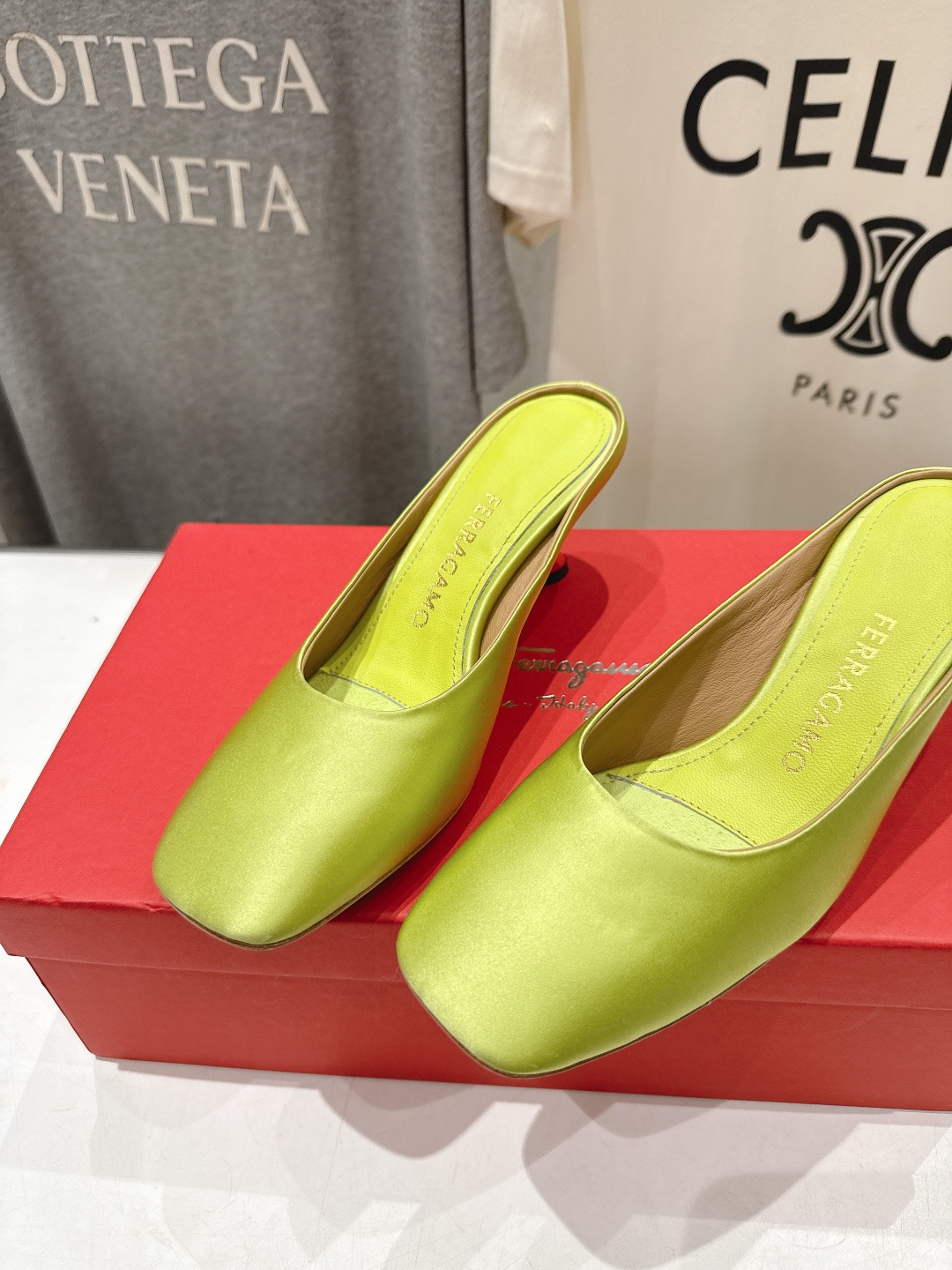 高版本出厂  FERRAGAMO/菲拉格慕F065  26ss夏季新款高跟半包拖鞋菲拉格慕今期高频曝光的