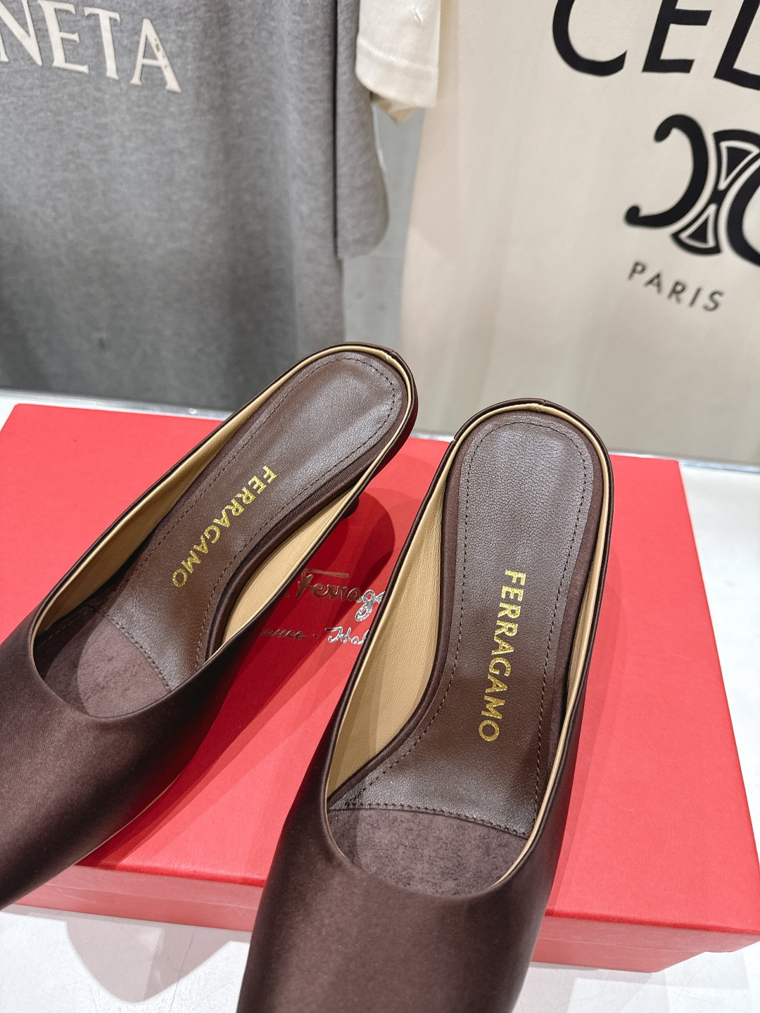高版本出厂  FERRAGAMO/菲拉格慕F065  26ss夏季新款高跟半包拖鞋菲拉格慕今期高频曝光的