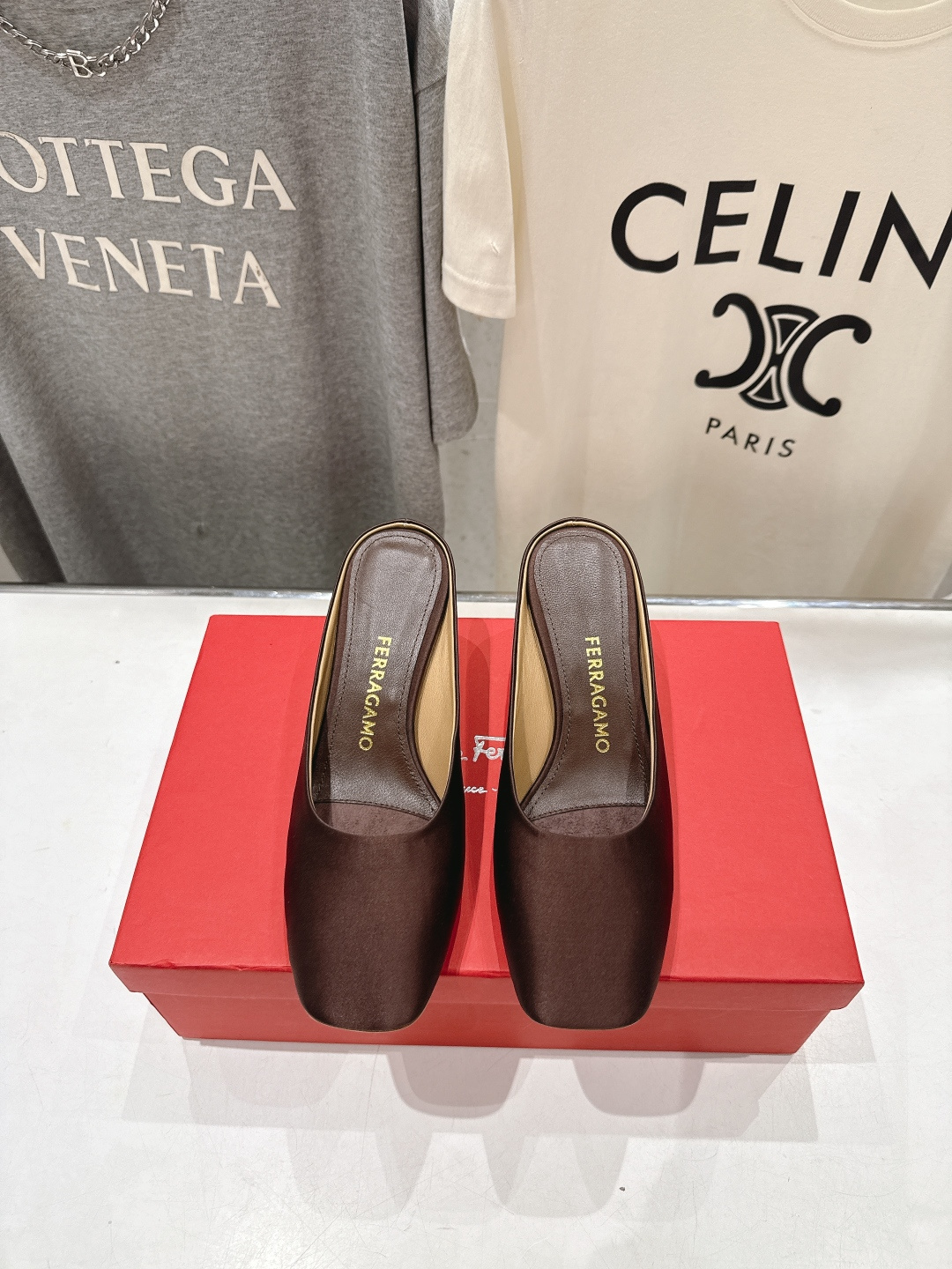 高版本出厂  FERRAGAMO/菲拉格慕F065  26ss夏季新款高跟半包拖鞋菲拉格慕今期高频曝光的