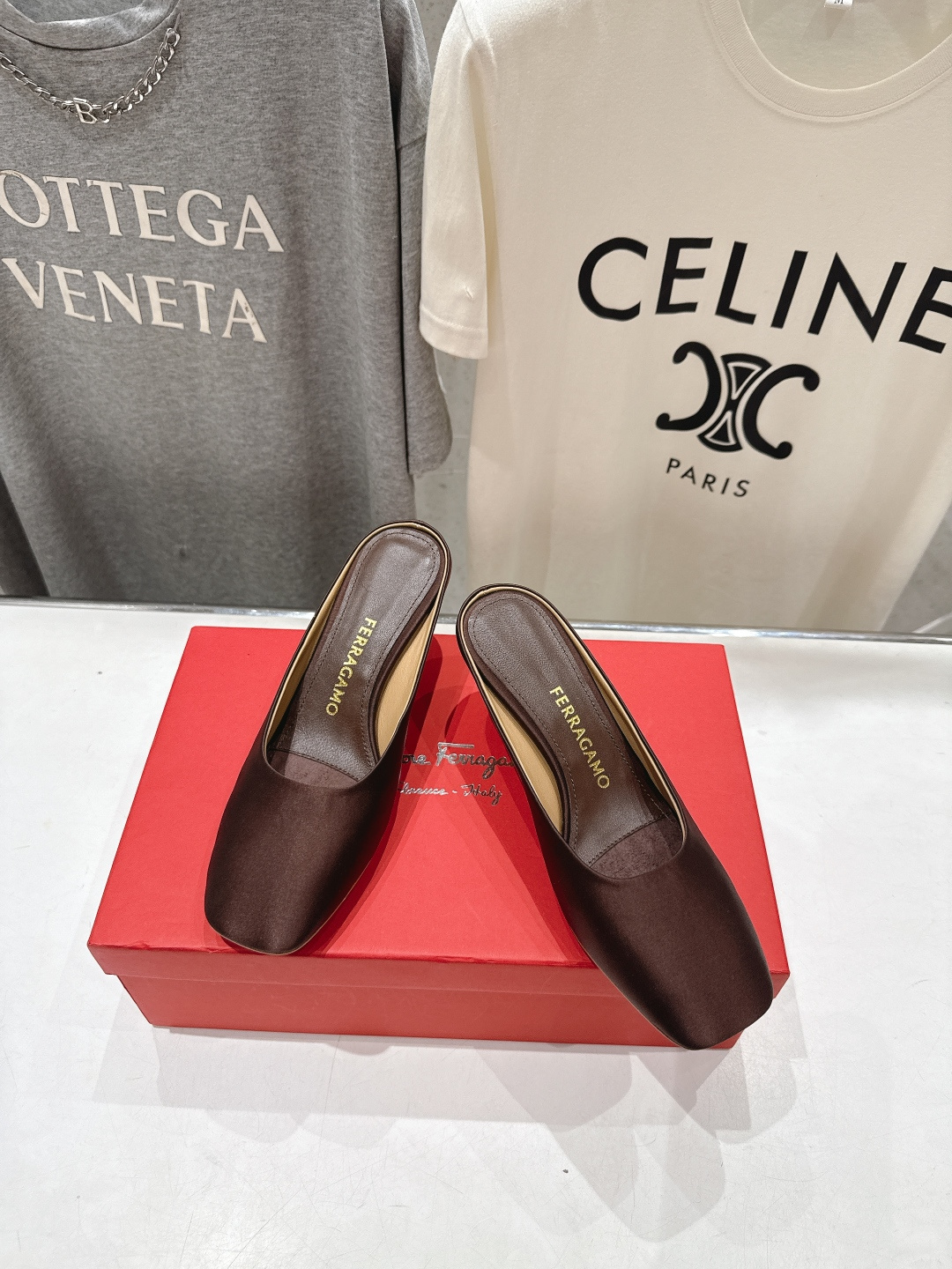高版本出厂  FERRAGAMO/菲拉格慕F065  26ss夏季新款高跟半包拖鞋菲拉格慕今期高频曝光的