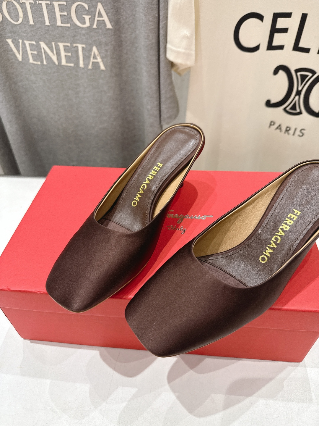 高版本出厂  FERRAGAMO/菲拉格慕F065  26ss夏季新款高跟半包拖鞋菲拉格慕今期高频曝光的