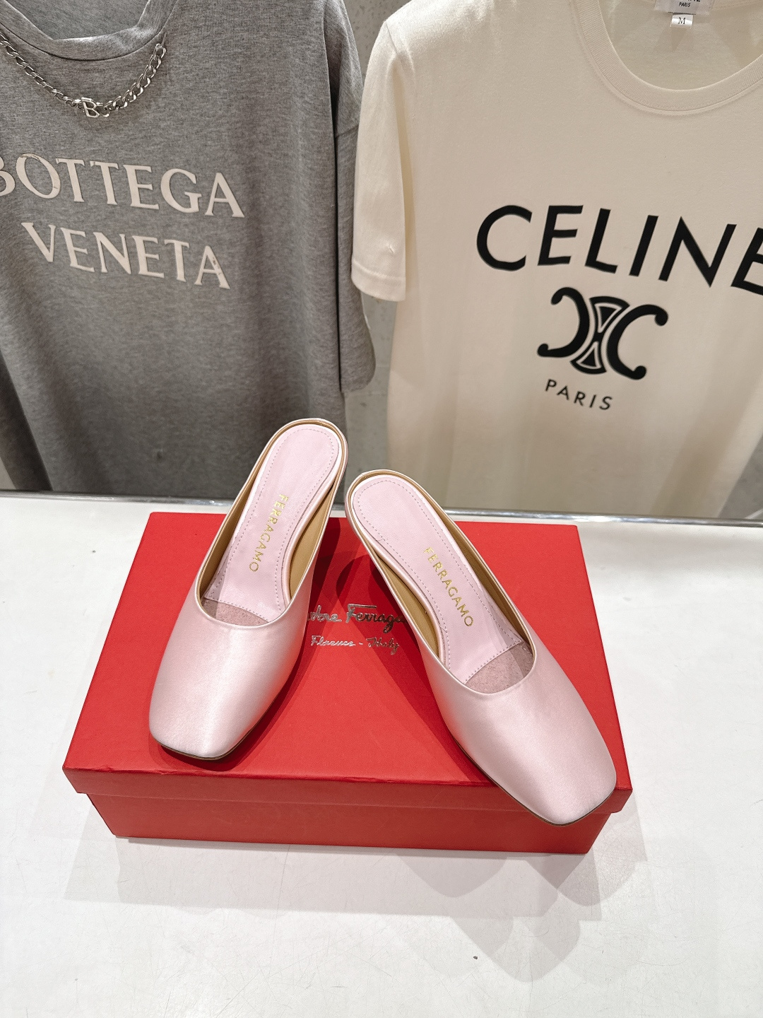 高版本出厂  FERRAGAMO/菲拉格慕F065  26ss夏季新款高跟半包拖鞋菲拉格慕今期高频曝光的