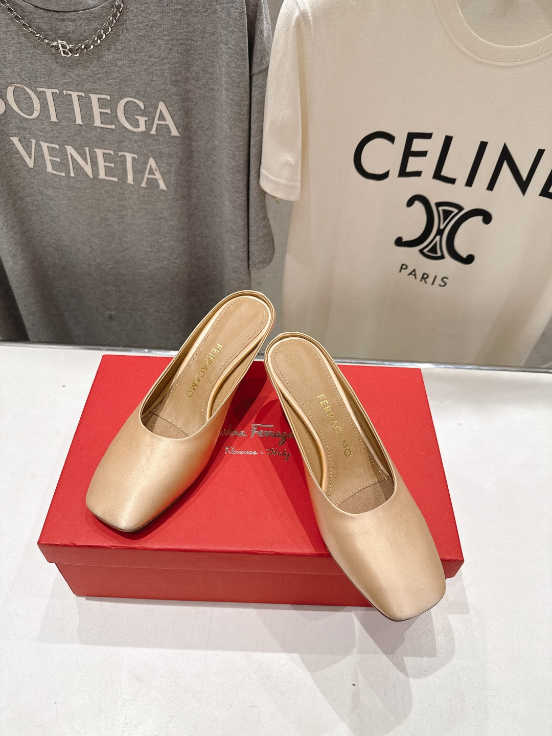 高版本出厂  FERRAGAMO/菲拉格慕F065  26ss夏季新款高跟半包拖鞋菲拉格慕今期高频曝光的