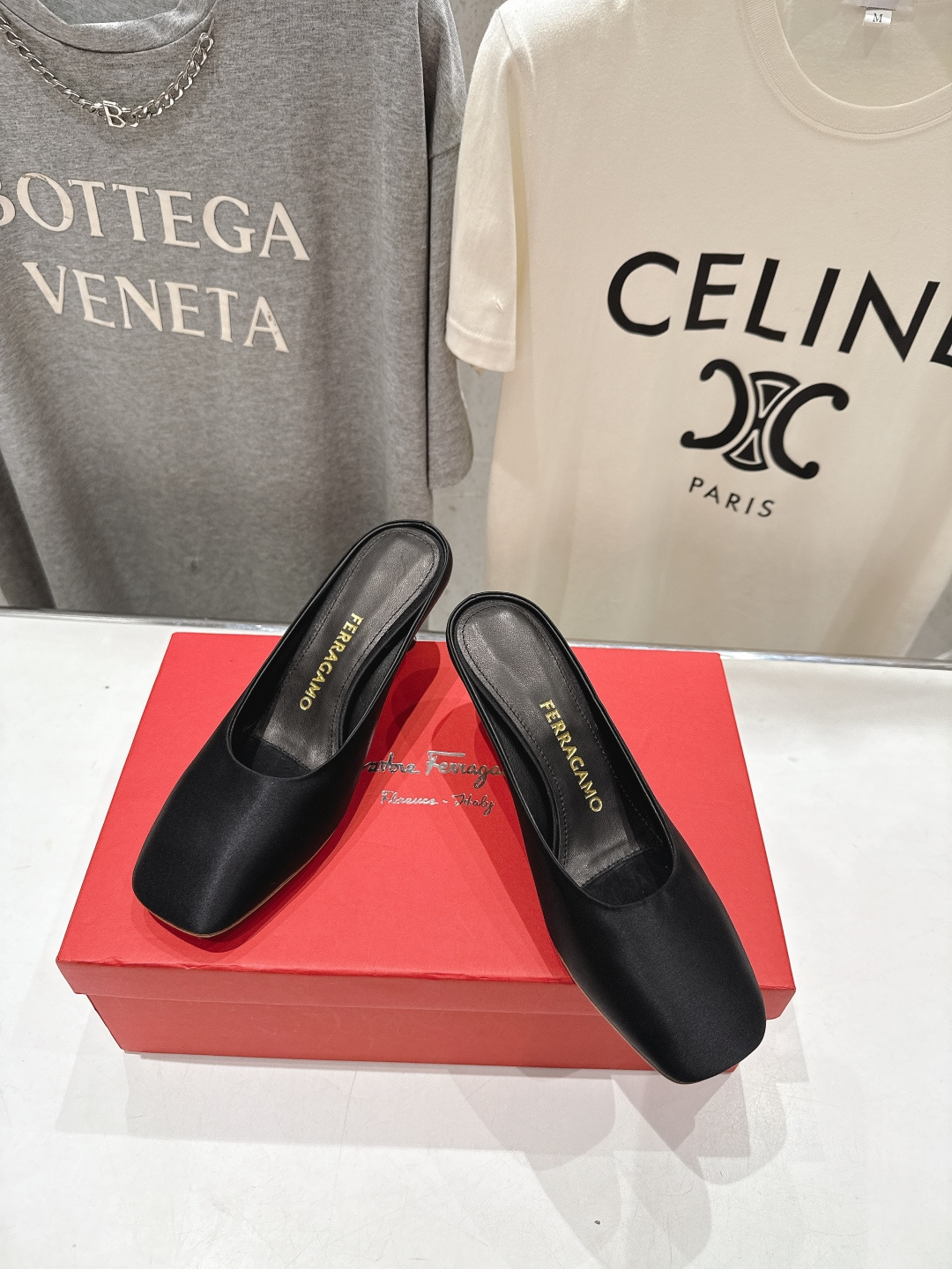 高版本出厂  FERRAGAMO/菲拉格慕F065  26ss夏季新款高跟半包拖鞋菲拉格慕今期高频曝光的