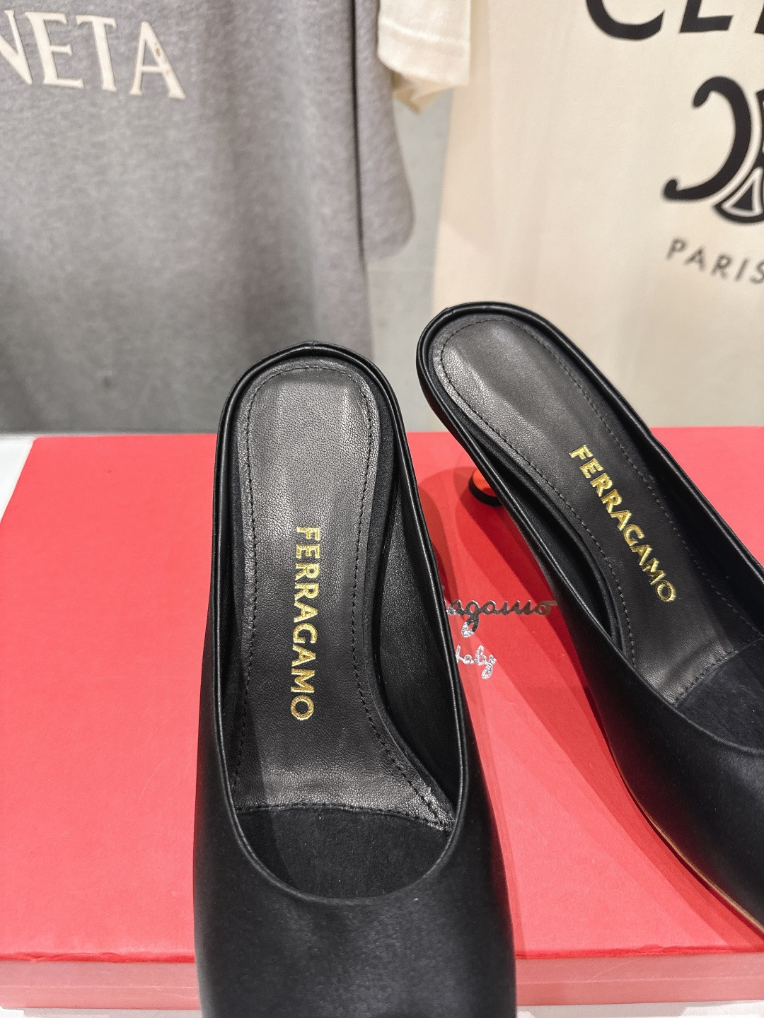 高版本出厂  FERRAGAMO/菲拉格慕F065  26ss夏季新款高跟半包拖鞋菲拉格慕今期高频曝光的