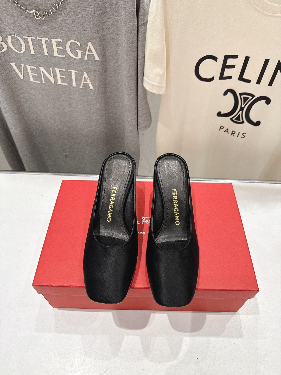 高版本出厂  FERRAGAMO/菲拉格慕F065  26ss夏季新款高跟半包拖鞋菲拉格慕今期高频曝光的