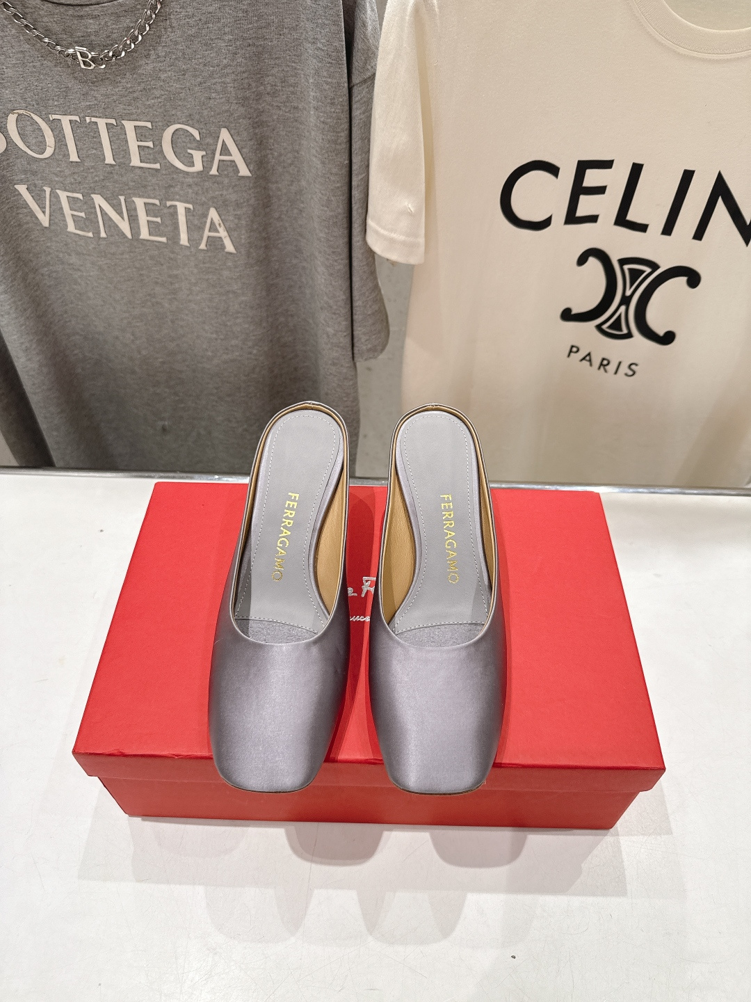 高版本出厂  FERRAGAMO/菲拉格慕F065  26ss夏季新款高跟半包拖鞋菲拉格慕今期高频曝光的
