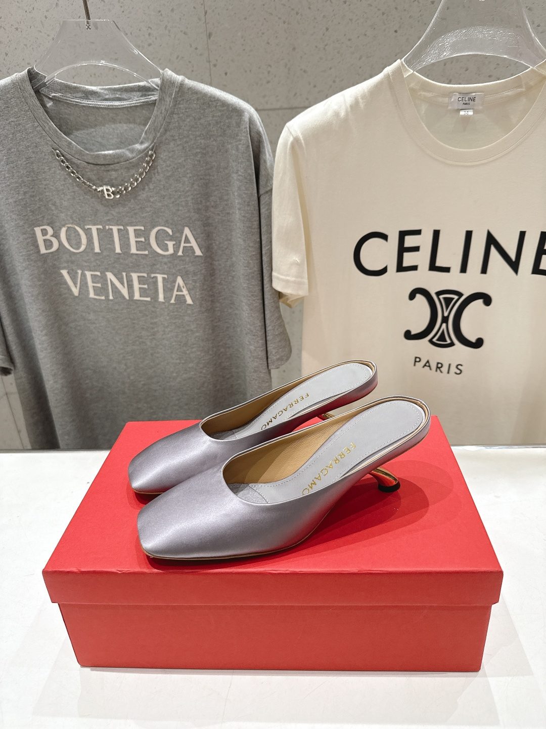 高版本出厂  FERRAGAMO/菲拉格慕F065  26ss夏季新款高跟半包拖鞋菲拉格慕今期高频曝光的
