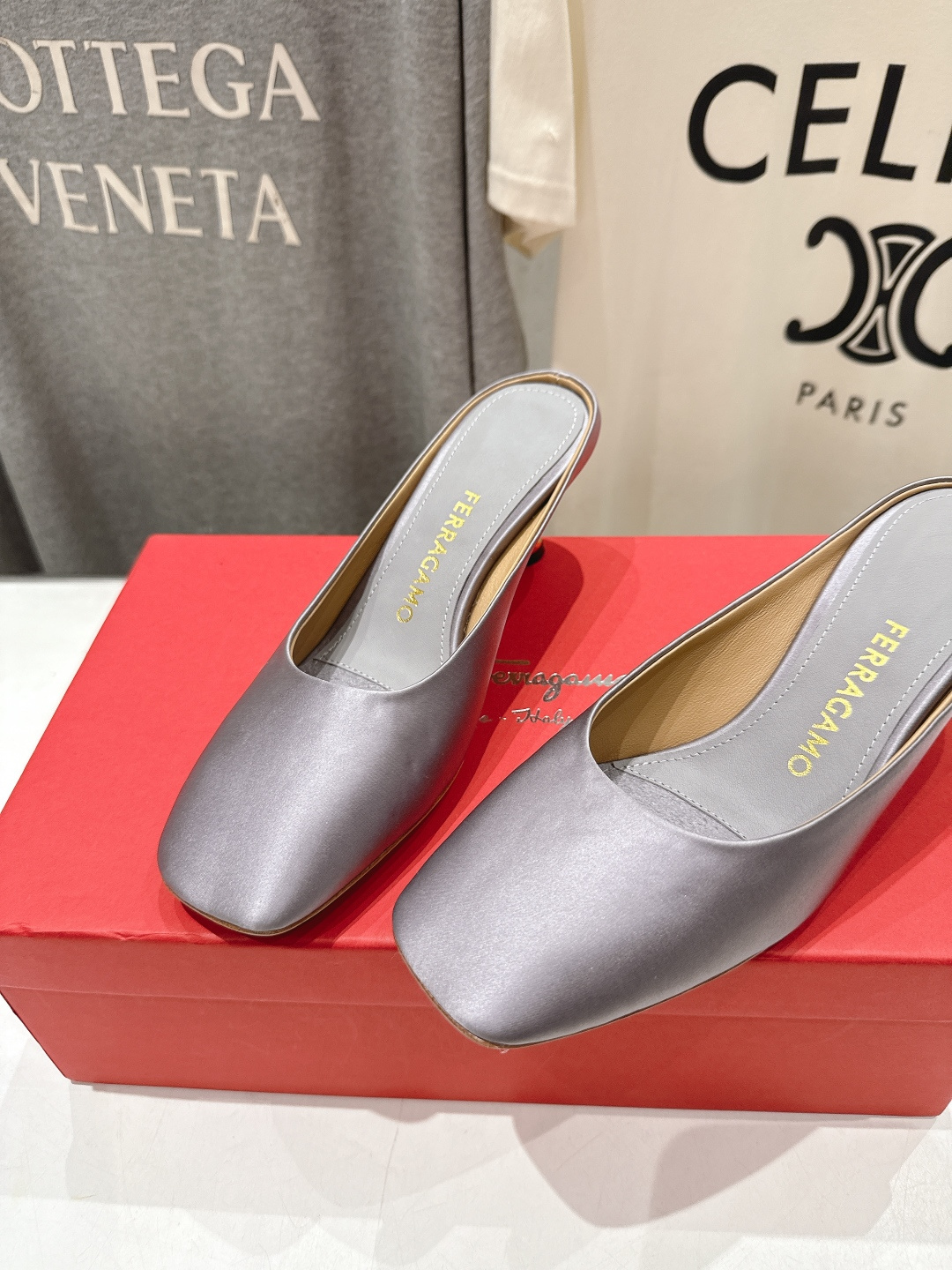 高版本出厂  FERRAGAMO/菲拉格慕F065  26ss夏季新款高跟半包拖鞋菲拉格慕今期高频曝光的