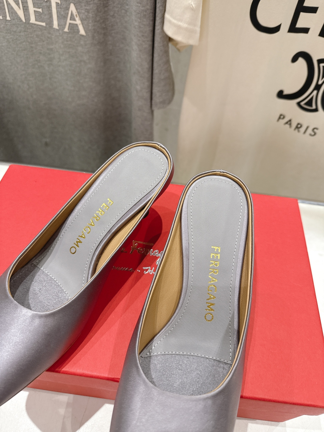 高版本出厂  FERRAGAMO/菲拉格慕F065  26ss夏季新款高跟半包拖鞋菲拉格慕今期高频曝光的