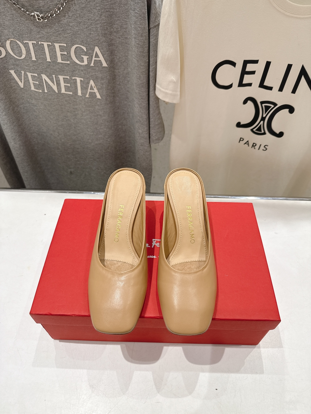 高版本出厂  FERRAGAMO/菲拉格慕F065  26ss夏季新款高跟半包拖鞋菲拉格慕今期高频曝光的