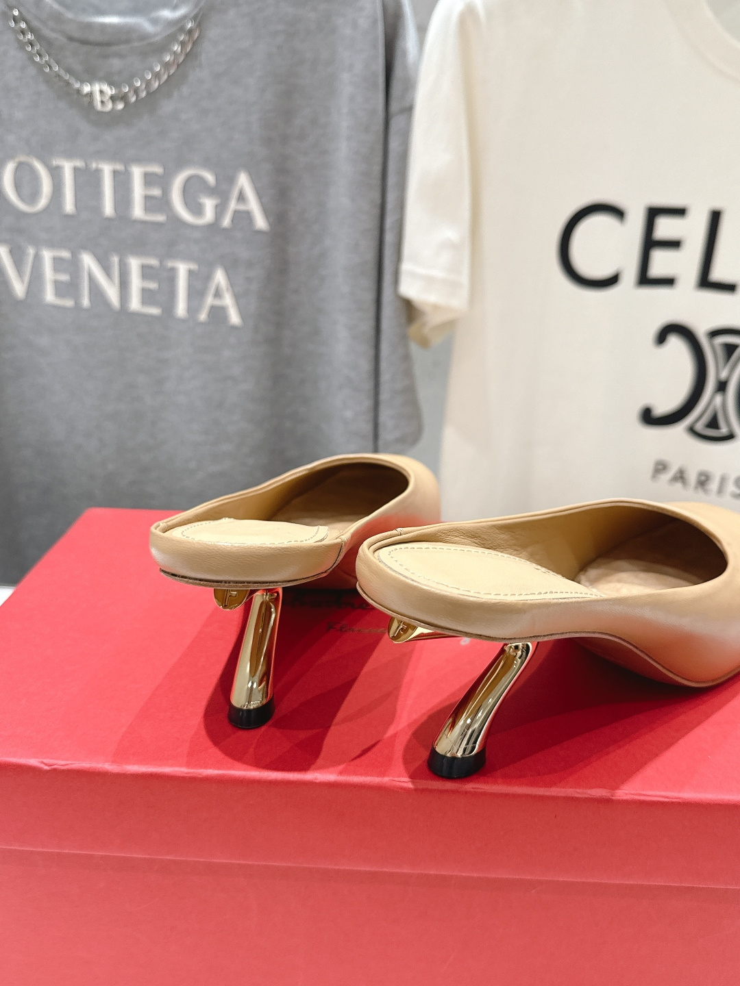 高版本出厂  FERRAGAMO/菲拉格慕F065  26ss夏季新款高跟半包拖鞋菲拉格慕今期高频曝光的