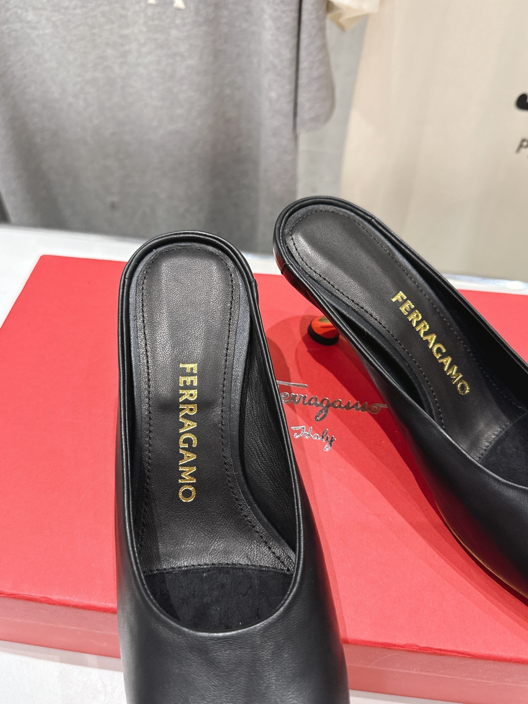 高版本出厂  FERRAGAMO/菲拉格慕F065  26ss夏季新款高跟半包拖鞋菲拉格慕今期高频曝光的