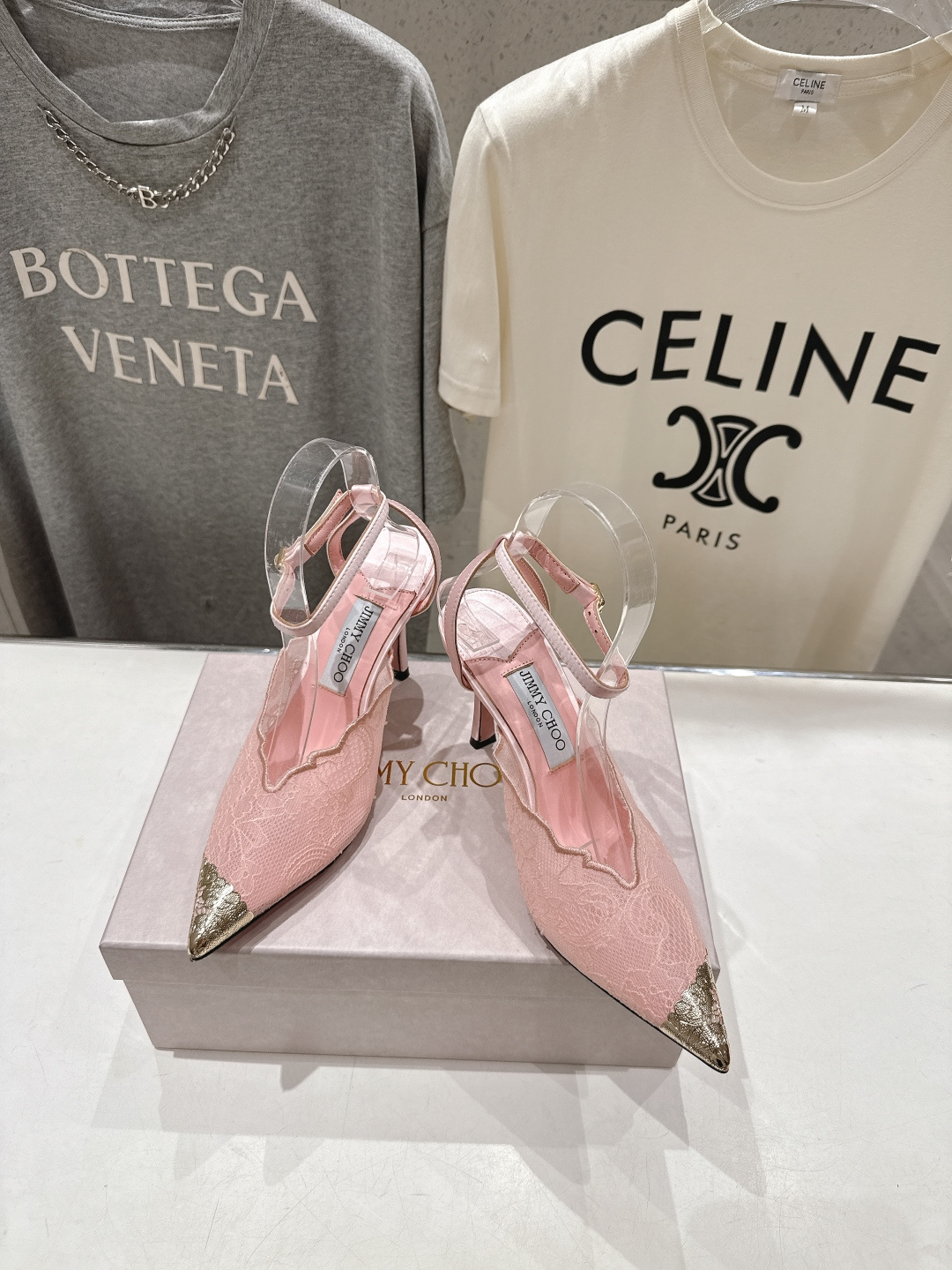 高版本出厂  JIMMY CHOO*｜JC/吉米周2026ss新款尖头蕾丝网纱高跟鞋凉鞋原版套楦，完美的