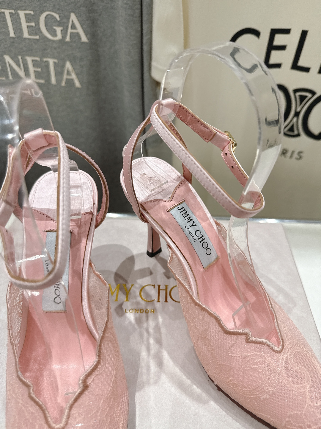高版本出厂  JIMMY CHOO*｜JC/吉米周2026ss新款尖头蕾丝网纱高跟鞋凉鞋原版套楦，完美的
