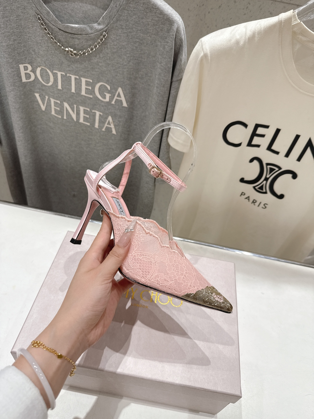 高版本出厂  JIMMY CHOO*｜JC/吉米周2026ss新款尖头蕾丝网纱高跟鞋凉鞋原版套楦，完美的