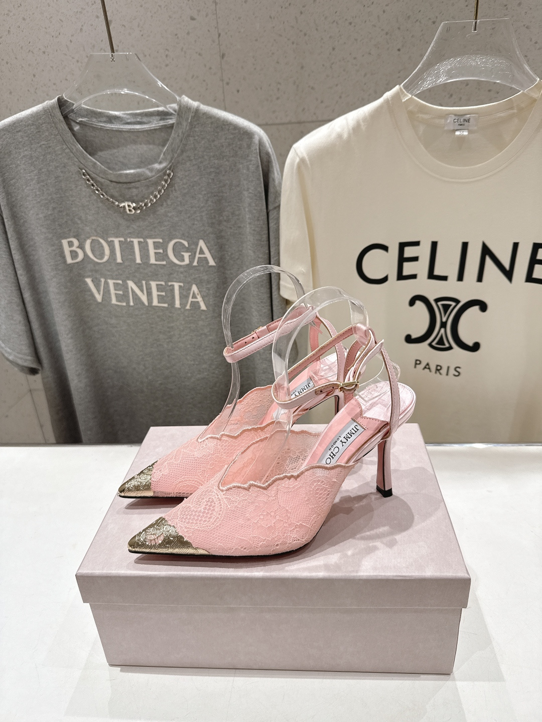 高版本出厂  JIMMY CHOO*｜JC/吉米周2026ss新款尖头蕾丝网纱高跟鞋凉鞋原版套楦，完美的