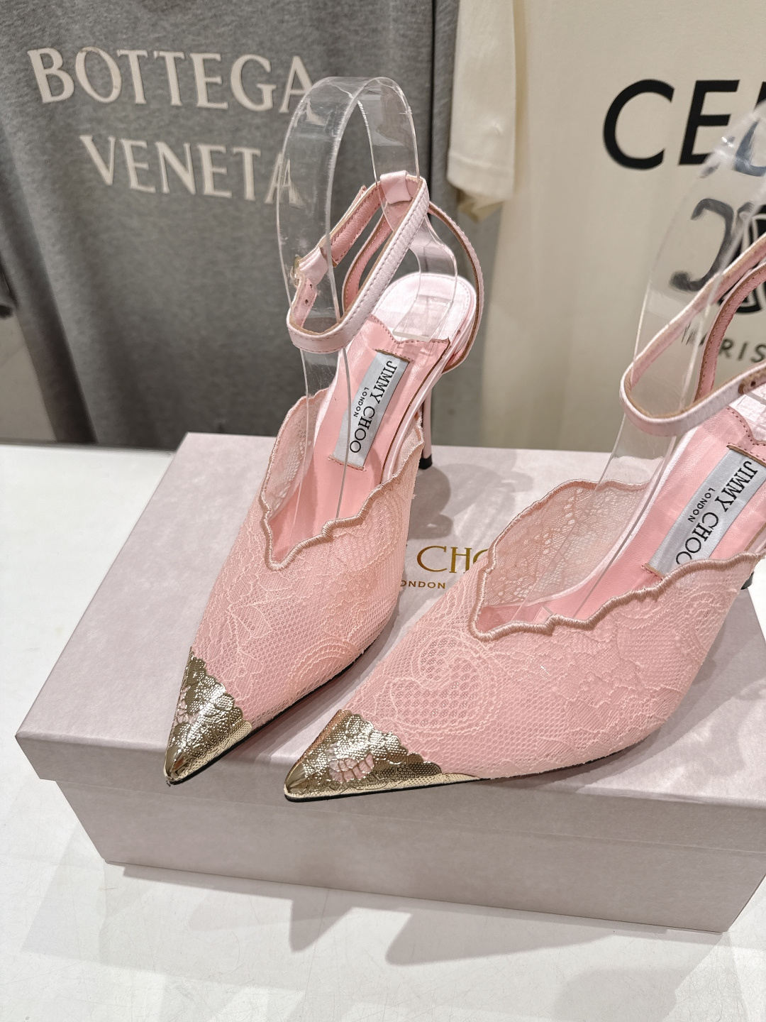 高版本出厂  JIMMY CHOO*｜JC/吉米周2026ss新款尖头蕾丝网纱高跟鞋凉鞋原版套楦，完美的