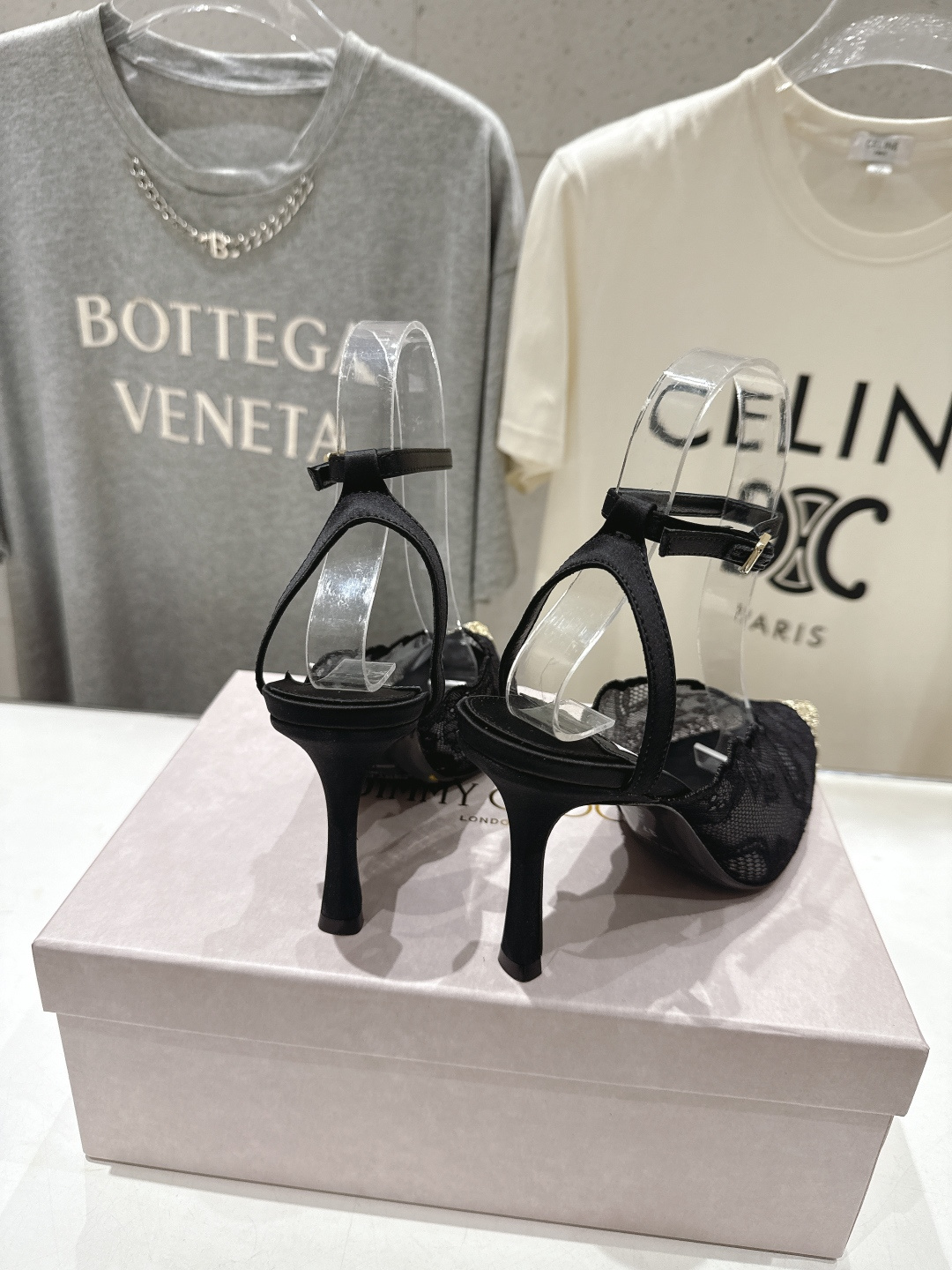高版本出厂  JIMMY CHOO*｜JC/吉米周2026ss新款尖头蕾丝网纱高跟鞋凉鞋原版套楦，完美的