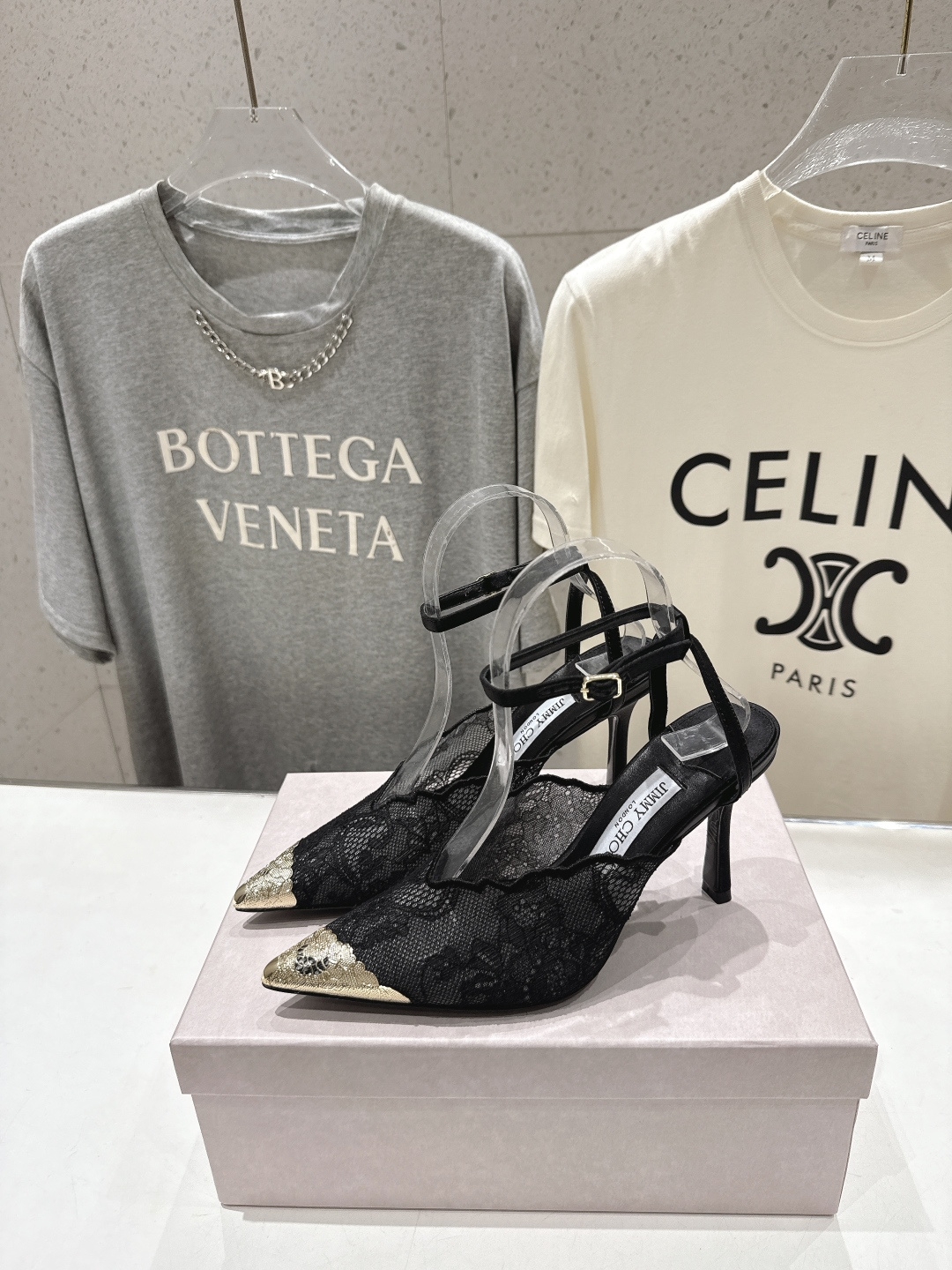 高版本出厂  JIMMY CHOO*｜JC/吉米周2026ss新款尖头蕾丝网纱高跟鞋凉鞋原版套楦，完美的