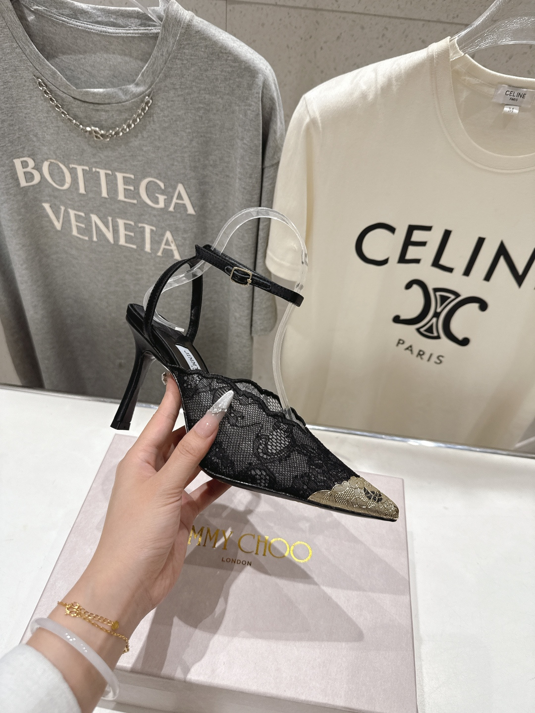 高版本出厂  JIMMY CHOO*｜JC/吉米周2026ss新款尖头蕾丝网纱高跟鞋凉鞋原版套楦，完美的