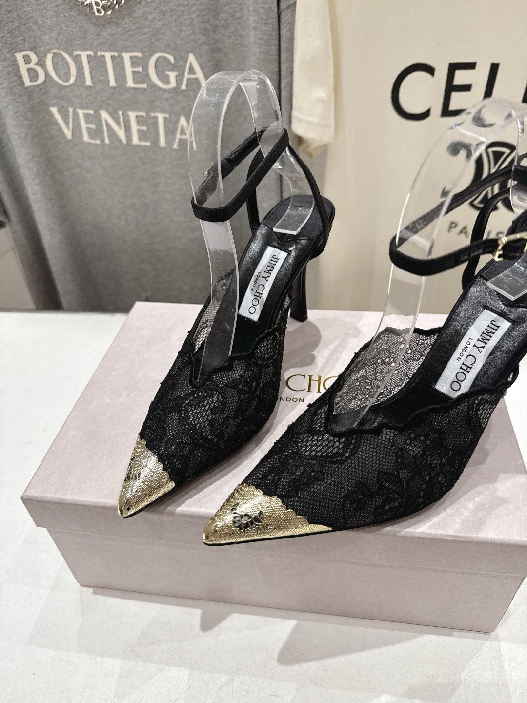 高版本出厂  JIMMY CHOO*｜JC/吉米周2026ss新款尖头蕾丝网纱高跟鞋凉鞋原版套楦，完美的