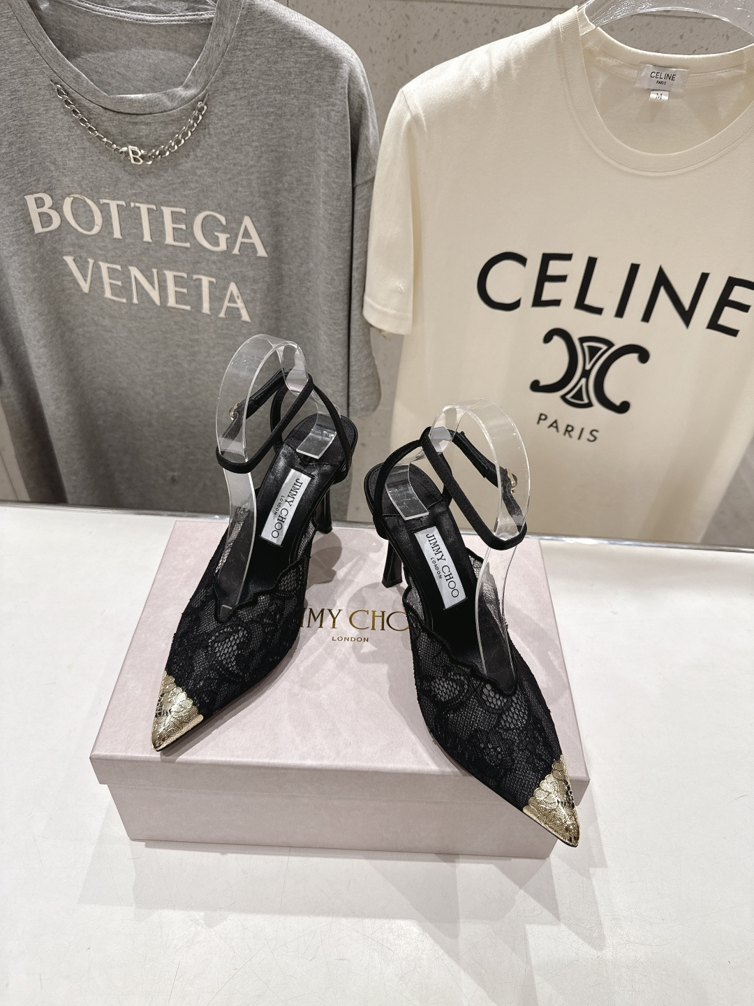 高版本出厂  JIMMY CHOO*｜JC/吉米周2026ss新款尖头蕾丝网纱高跟鞋凉鞋原版套楦，完美的