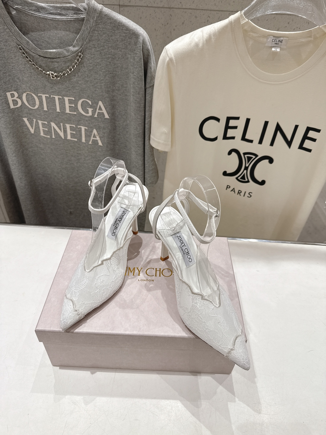 高版本出厂  JIMMY CHOO*｜JC/吉米周2026ss新款尖头蕾丝网纱高跟鞋凉鞋原版套楦，完美的