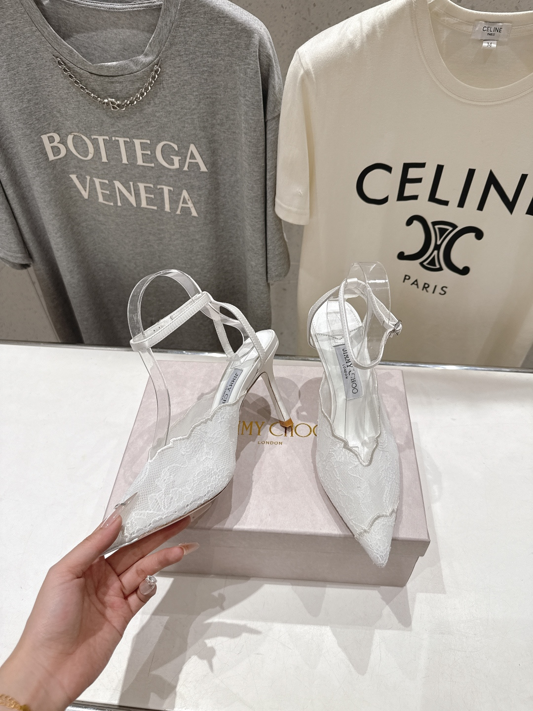高版本出厂  JIMMY CHOO*｜JC/吉米周2026ss新款尖头蕾丝网纱高跟鞋凉鞋原版套楦，完美的
