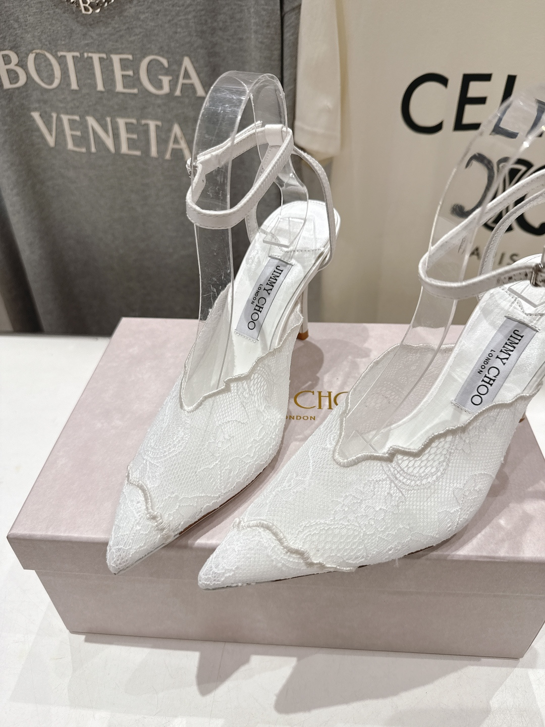 高版本出厂  JIMMY CHOO*｜JC/吉米周2026ss新款尖头蕾丝网纱高跟鞋凉鞋原版套楦，完美的