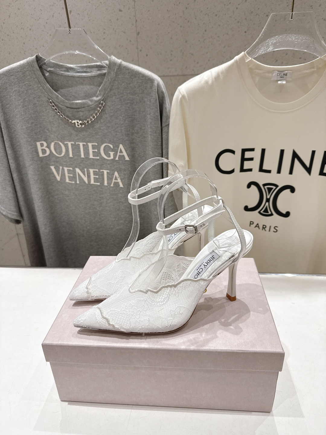 高版本出厂  JIMMY CHOO*｜JC/吉米周2026ss新款尖头蕾丝网纱高跟鞋凉鞋原版套楦，完美的