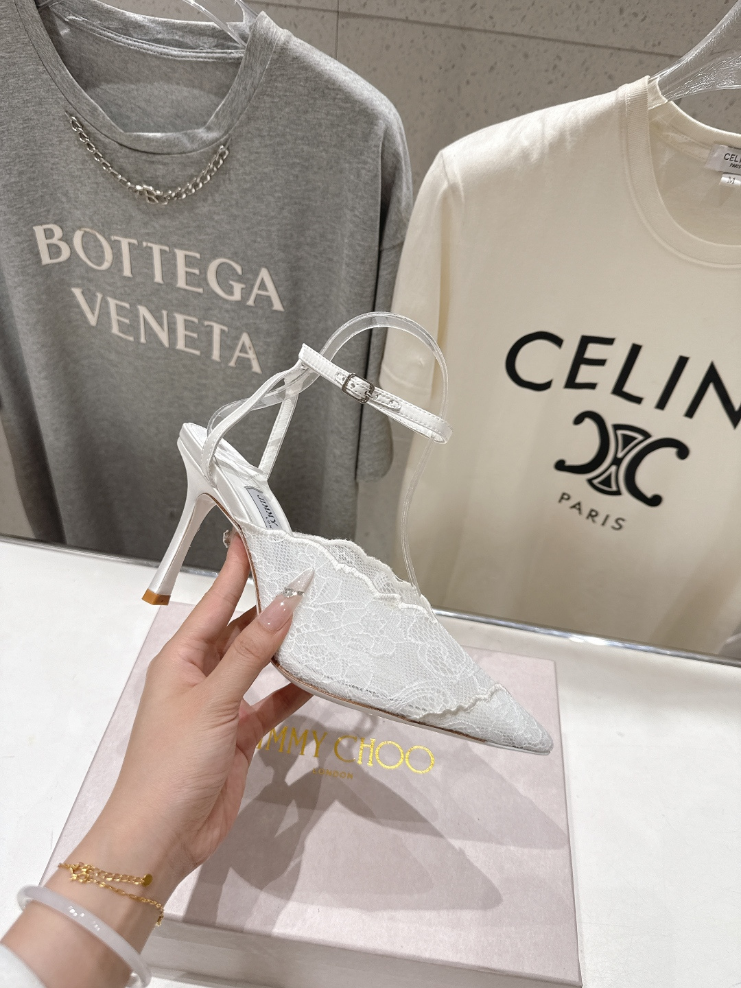 高版本出厂  JIMMY CHOO*｜JC/吉米周2026ss新款尖头蕾丝网纱高跟鞋凉鞋原版套楦，完美的