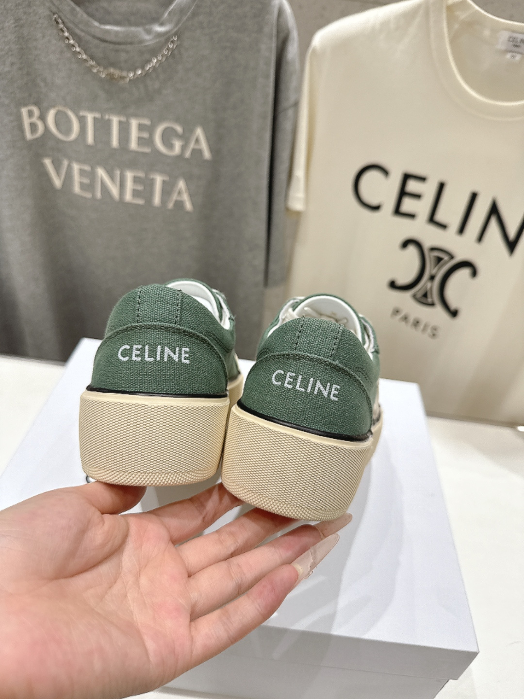 高版本出厂 厚底 Celine* 赛琳 2026ss春夏走秀新款小白鞋帆布鞋，明星同款思琳明星同款休闲透