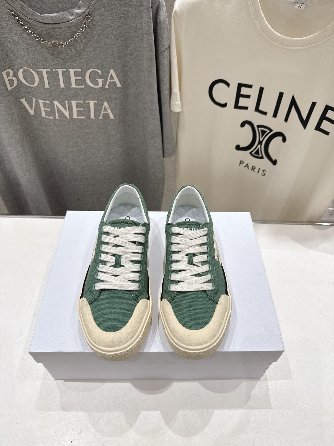 高版本出厂 厚底 Celine* 赛琳 2026ss春夏走秀新款小白鞋帆布鞋，明星同款思琳明星同款休闲透