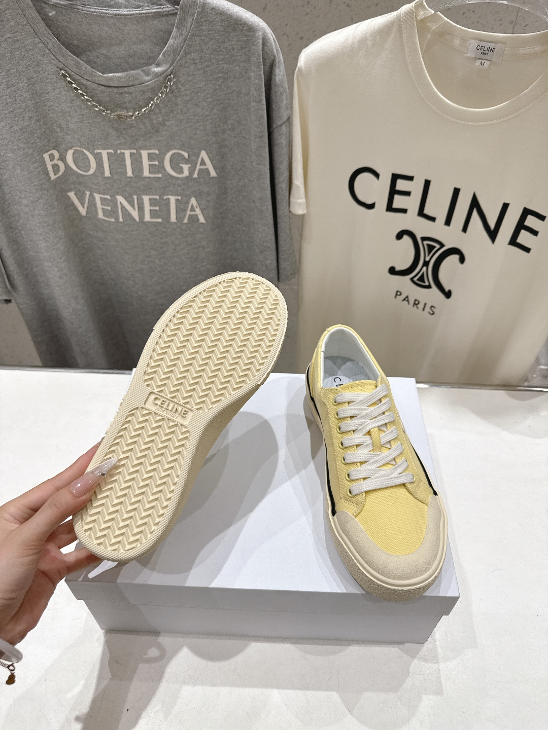 高版本出厂 厚底 Celine* 赛琳 2026ss春夏走秀新款小白鞋帆布鞋，明星同款思琳明星同款休闲透