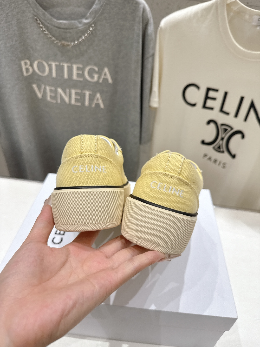 高版本出厂 厚底 Celine* 赛琳 2026ss春夏走秀新款小白鞋帆布鞋，明星同款思琳明星同款休闲透