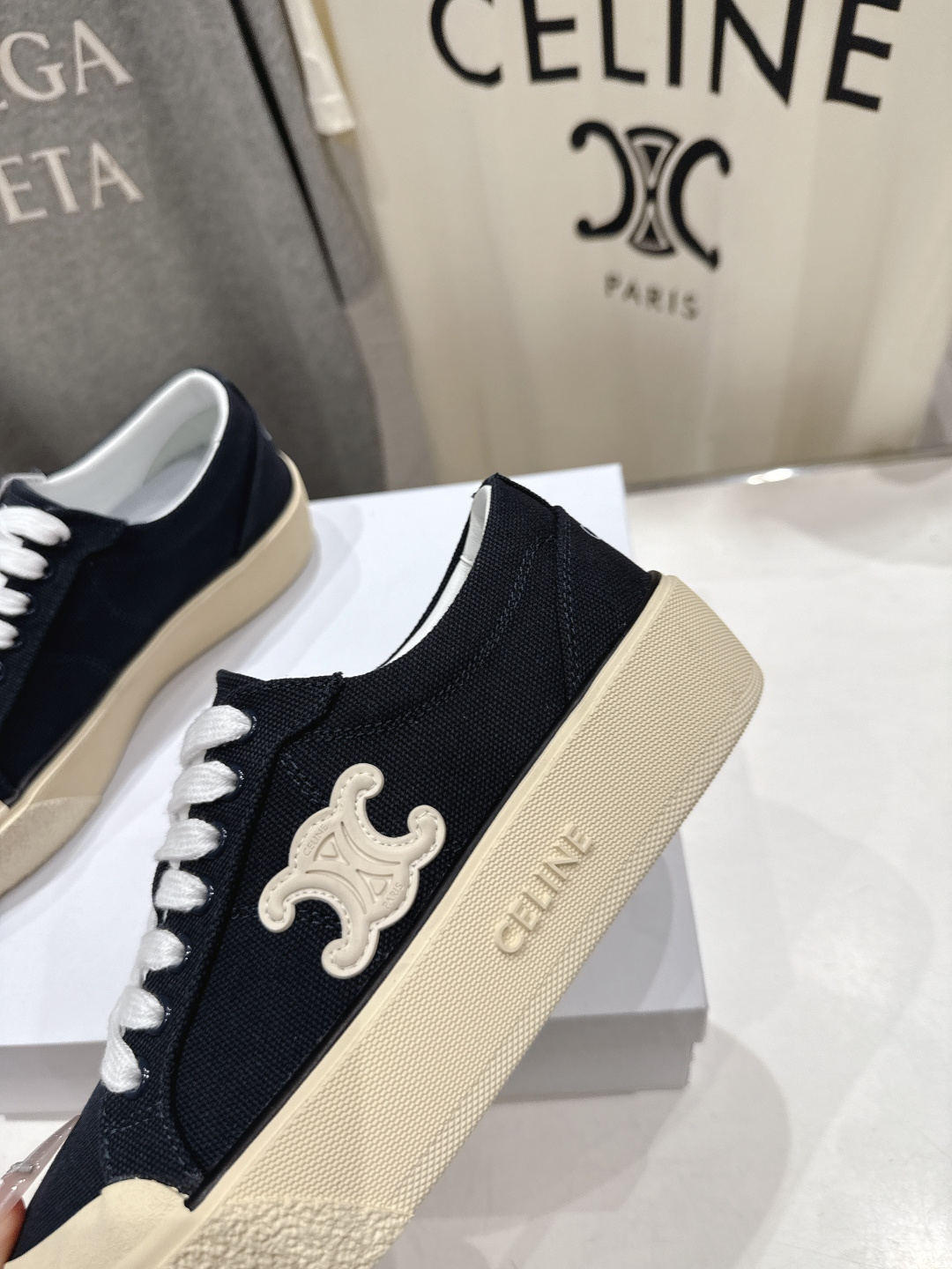高版本出厂 厚底 Celine* 赛琳 2026ss春夏走秀新款小白鞋帆布鞋，明星同款思琳明星同款休闲透