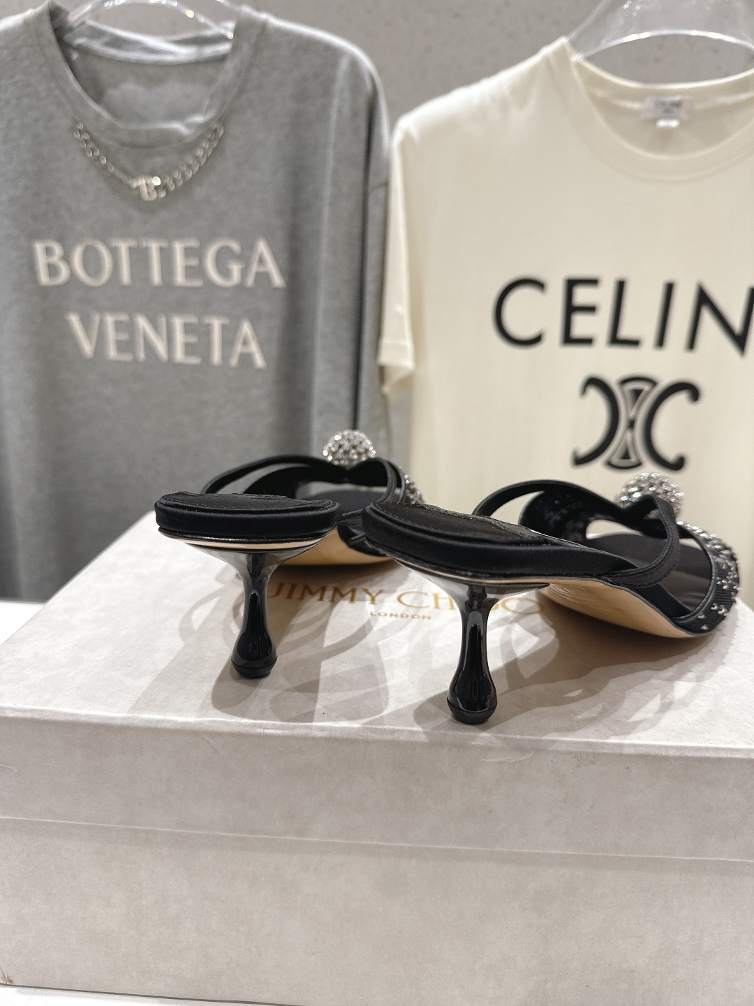 高版本出厂  JIMMY CHOO*｜JC/吉米周2026ss新款简约烫钻小猫跟高跟鞋拖鞋原版套楦，完美