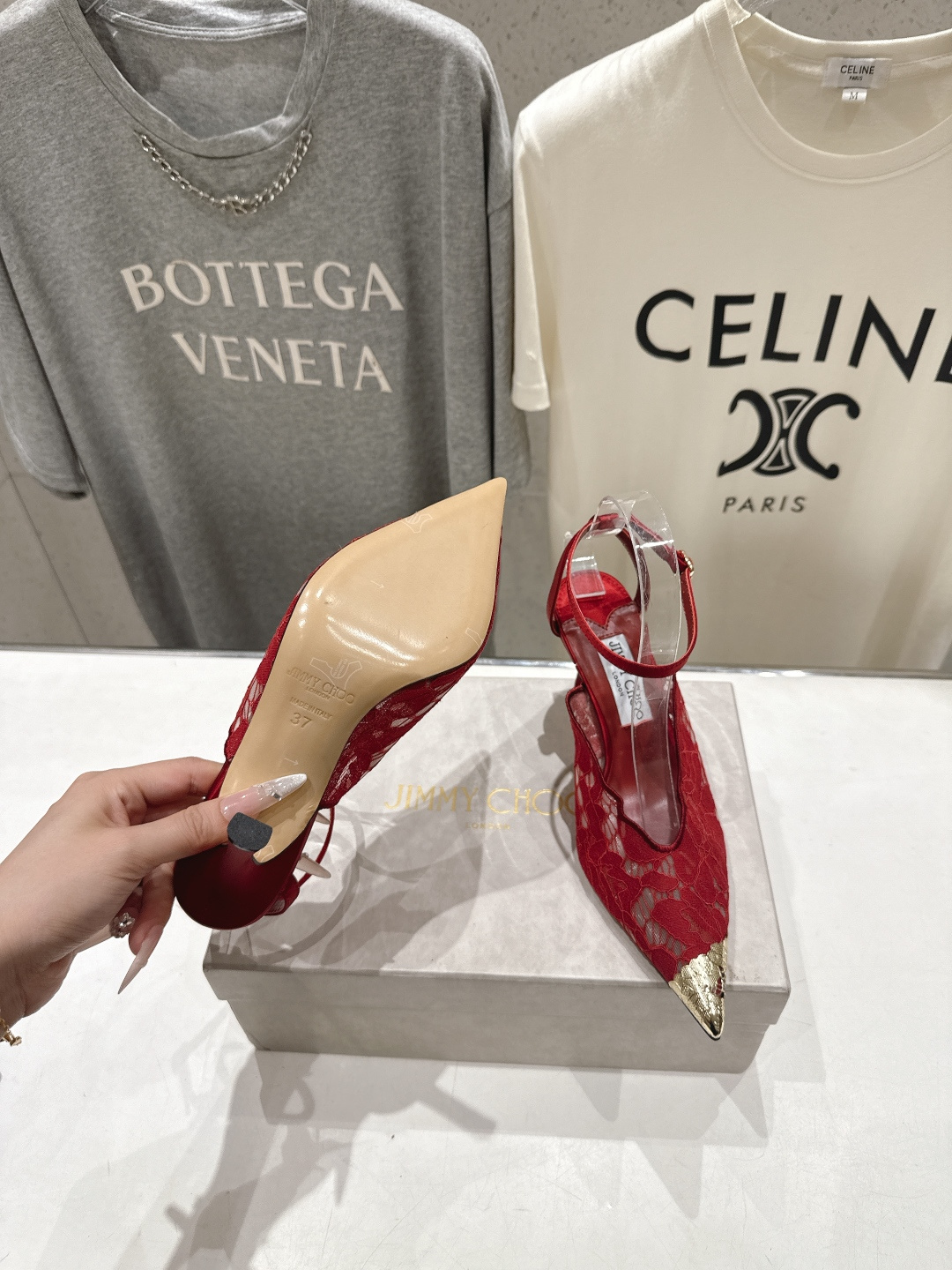 高版本出厂  JIMMY CHOO*｜JC/吉米周2026ss新款尖头蕾丝网纱高跟鞋凉鞋原版套楦，完美的