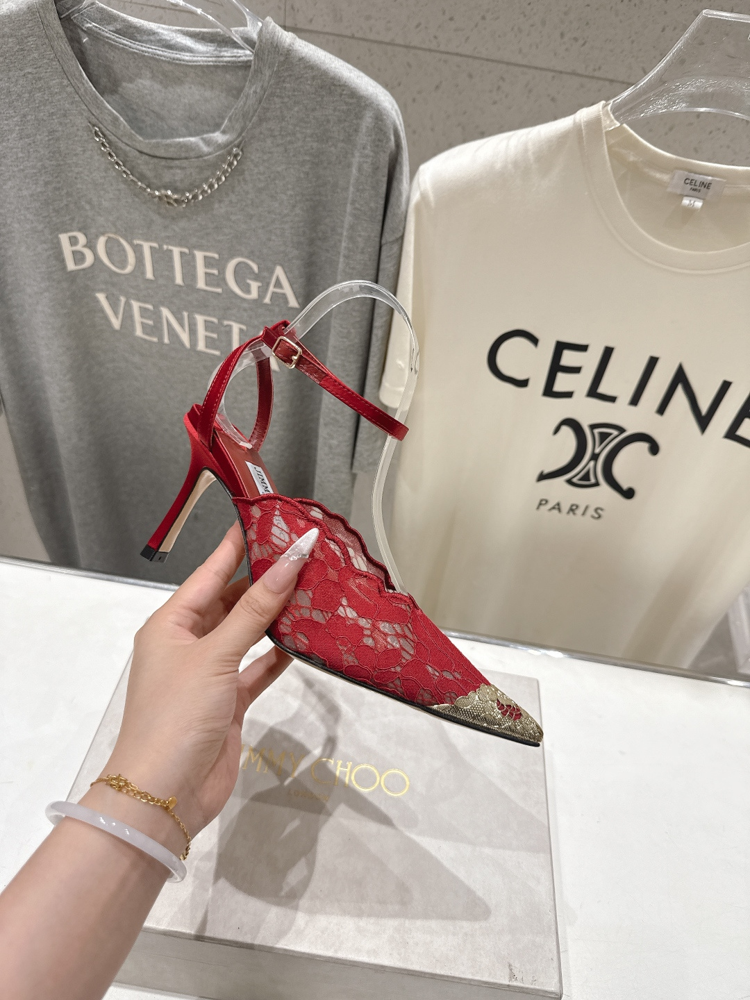 高版本出厂  JIMMY CHOO*｜JC/吉米周2026ss新款尖头蕾丝网纱高跟鞋凉鞋原版套楦，完美的