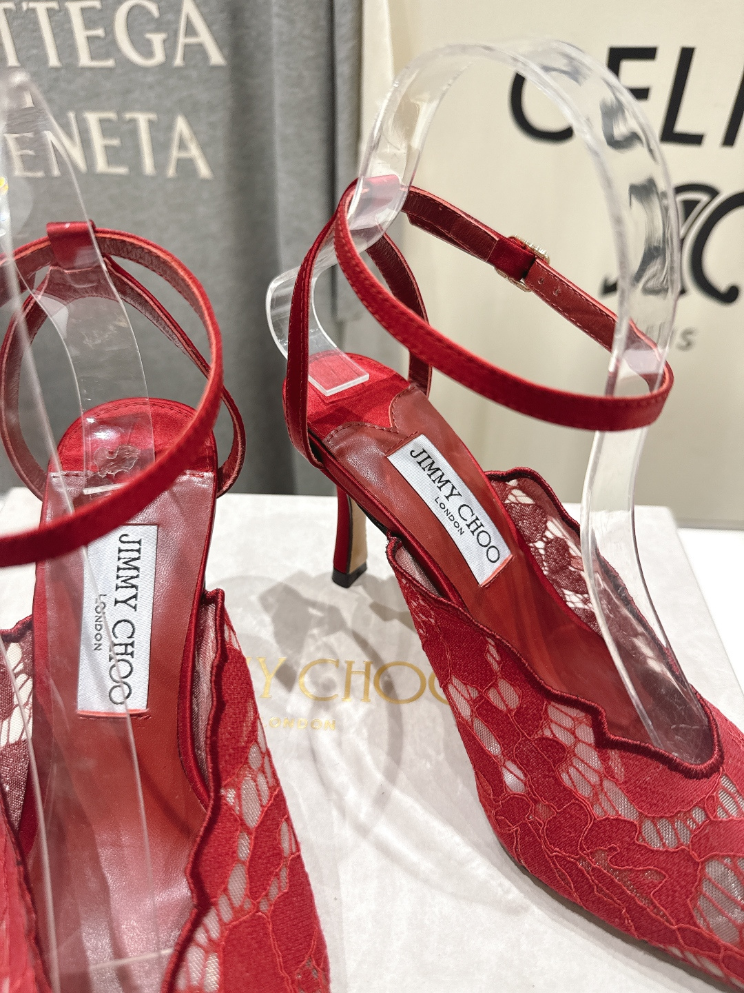 高版本出厂  JIMMY CHOO*｜JC/吉米周2026ss新款尖头蕾丝网纱高跟鞋凉鞋原版套楦，完美的