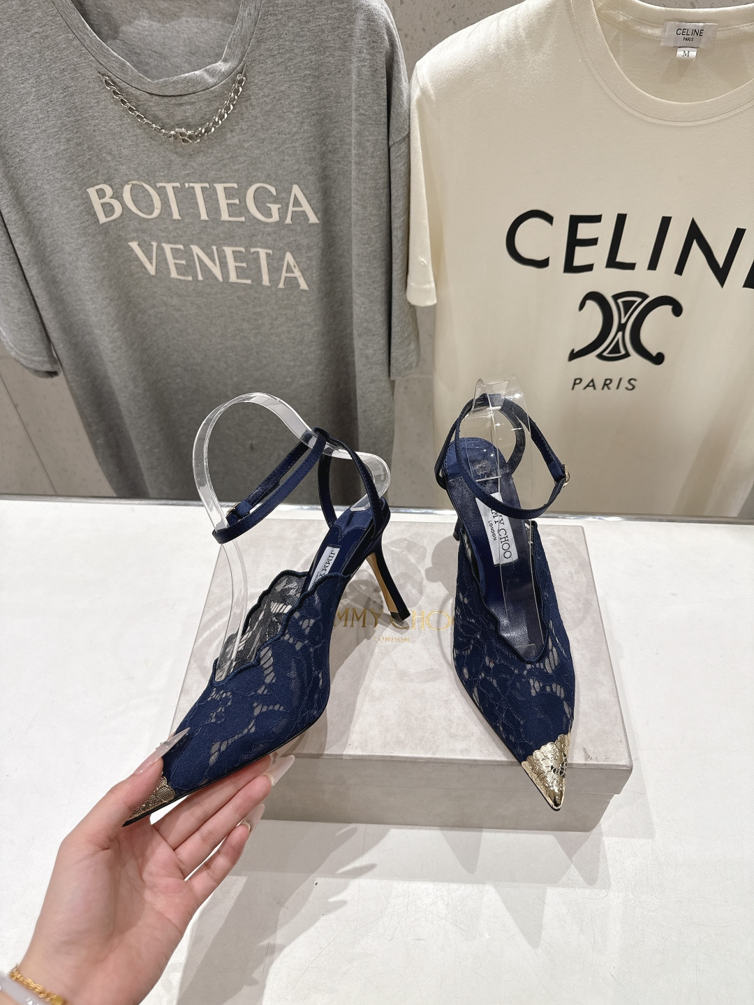 高版本出厂  JIMMY CHOO*｜JC/吉米周2026ss新款尖头蕾丝网纱高跟鞋凉鞋原版套楦，完美的