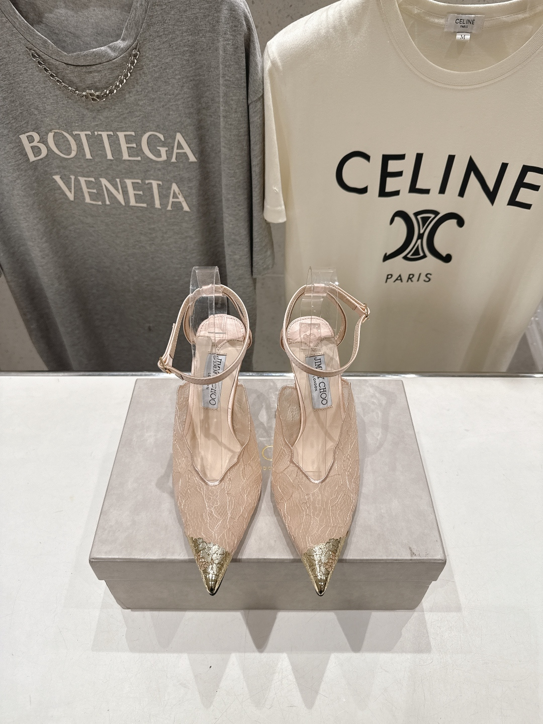 高版本出厂  JIMMY CHOO*｜JC/吉米周2026ss新款尖头蕾丝网纱高跟鞋凉鞋原版套楦，完美的