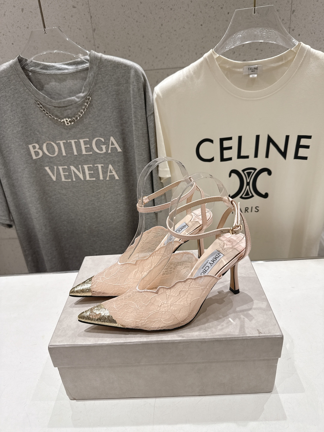 高版本出厂  JIMMY CHOO*｜JC/吉米周2026ss新款尖头蕾丝网纱高跟鞋凉鞋原版套楦，完美的