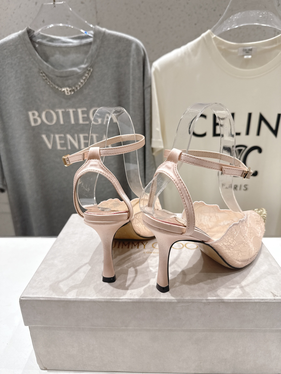 高版本出厂  JIMMY CHOO*｜JC/吉米周2026ss新款尖头蕾丝网纱高跟鞋凉鞋原版套楦，完美的